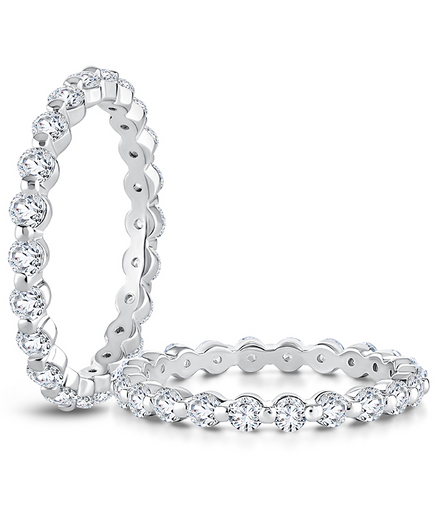 A.JAFFE 14K White Gold Eternity Wedding Band