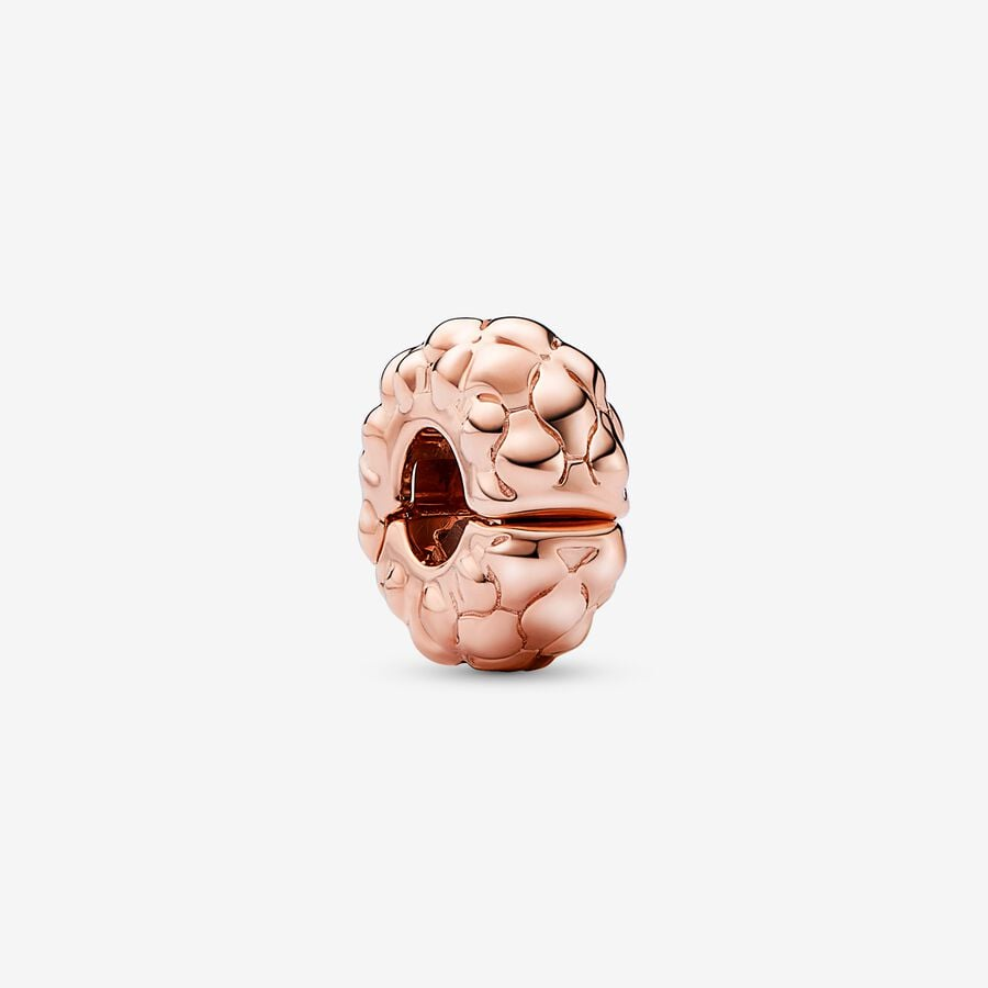 Pandora Moments 14K Rose Gold Plated Studded Clip Charm