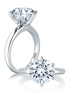 A.JAFFE 14K White Gold Solitaire Engagement Ring