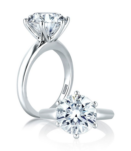 A.JAFFE 14K White Gold Solitaire Engagement Ring