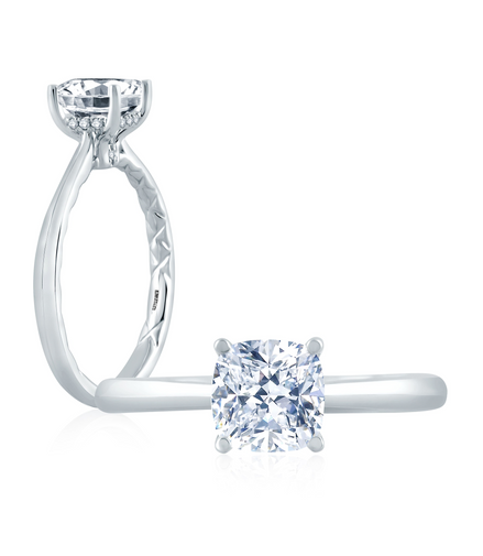 A.JAFFE 14K White Gold Peek-A-Boo Pave Diamond Engagement Ring