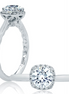 A.JAFFE Scalloped Halo Diamond Engagement Ring with Quilted Interior
