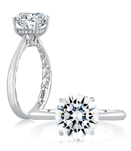 A.JAFFE Solitaire Engagement Ring With Peekaboo Diamonds