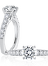 A.JAFFE Modern Diamond Pavé Round Cut Diamond Engagement Ring