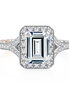 A.JAFFE Emerald Cut Halo Engagement Ring with Milgrain Edge