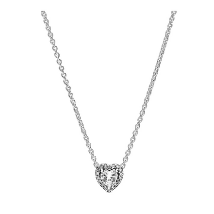 Pandora Timeless Elevated Clear Heart Necklace