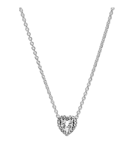 Pandora Timeless Elevated Clear Heart Necklace