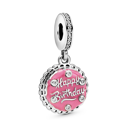 Pandora Moments Pink Happy Birthday Cake Dangle Charm
