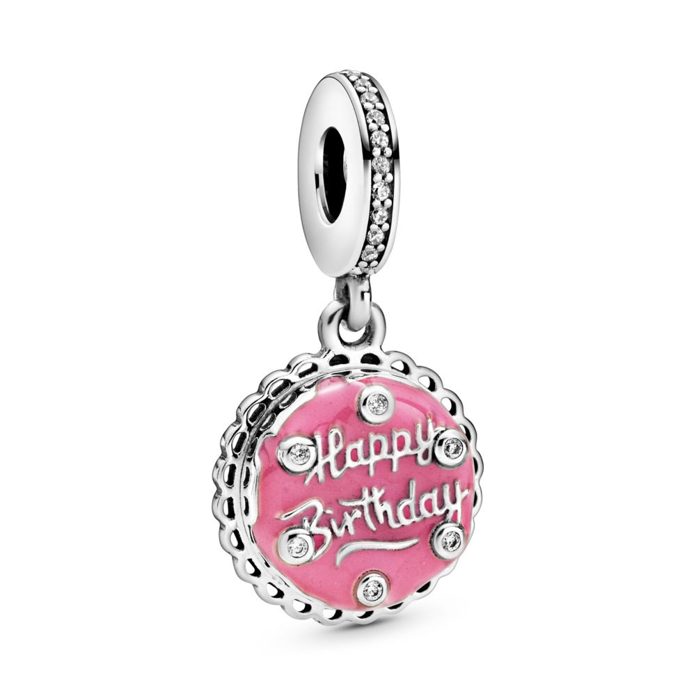 Pandora Moments Pink Happy Birthday Cake Dangle Charm
