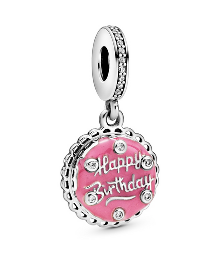 Pandora Moments Pink Happy Birthday Cake Dangle Charm