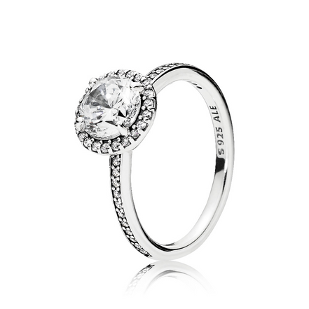 Pandora Timeless Round Sparkle Halo Ring Size 6
