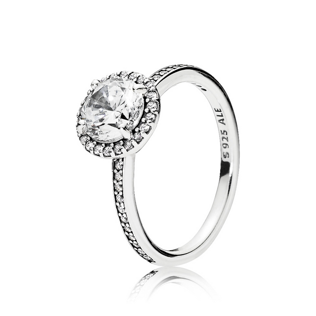 Pandora Timeless Round Sparkle Halo Ring Size 6