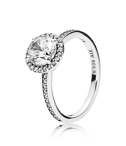 Pandora Timeless Round Sparkle Halo Ring Size 6