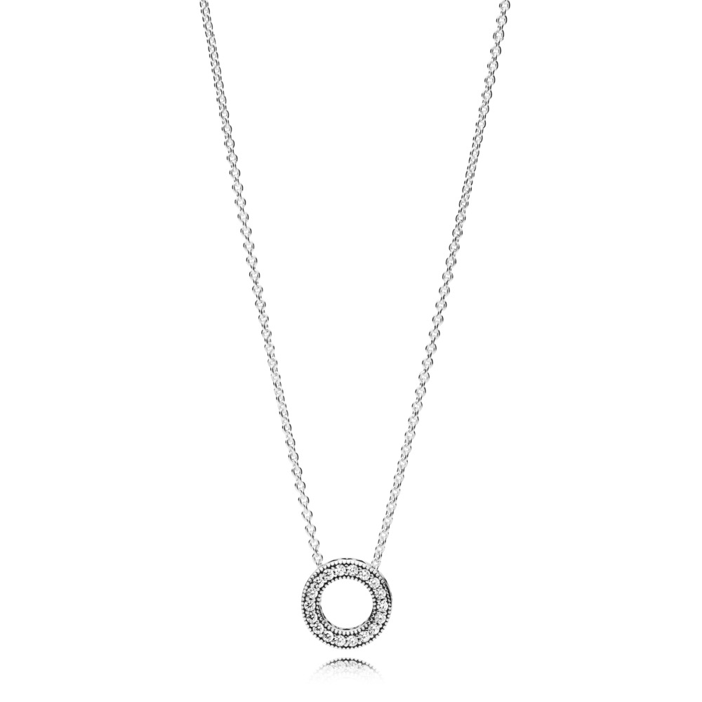 Pandora Timeless Logo Pavé Circle Collier Necklace 45 cm