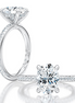 A.JAFFE 14K White Gold Oval Cut Diamond Engagement Ring