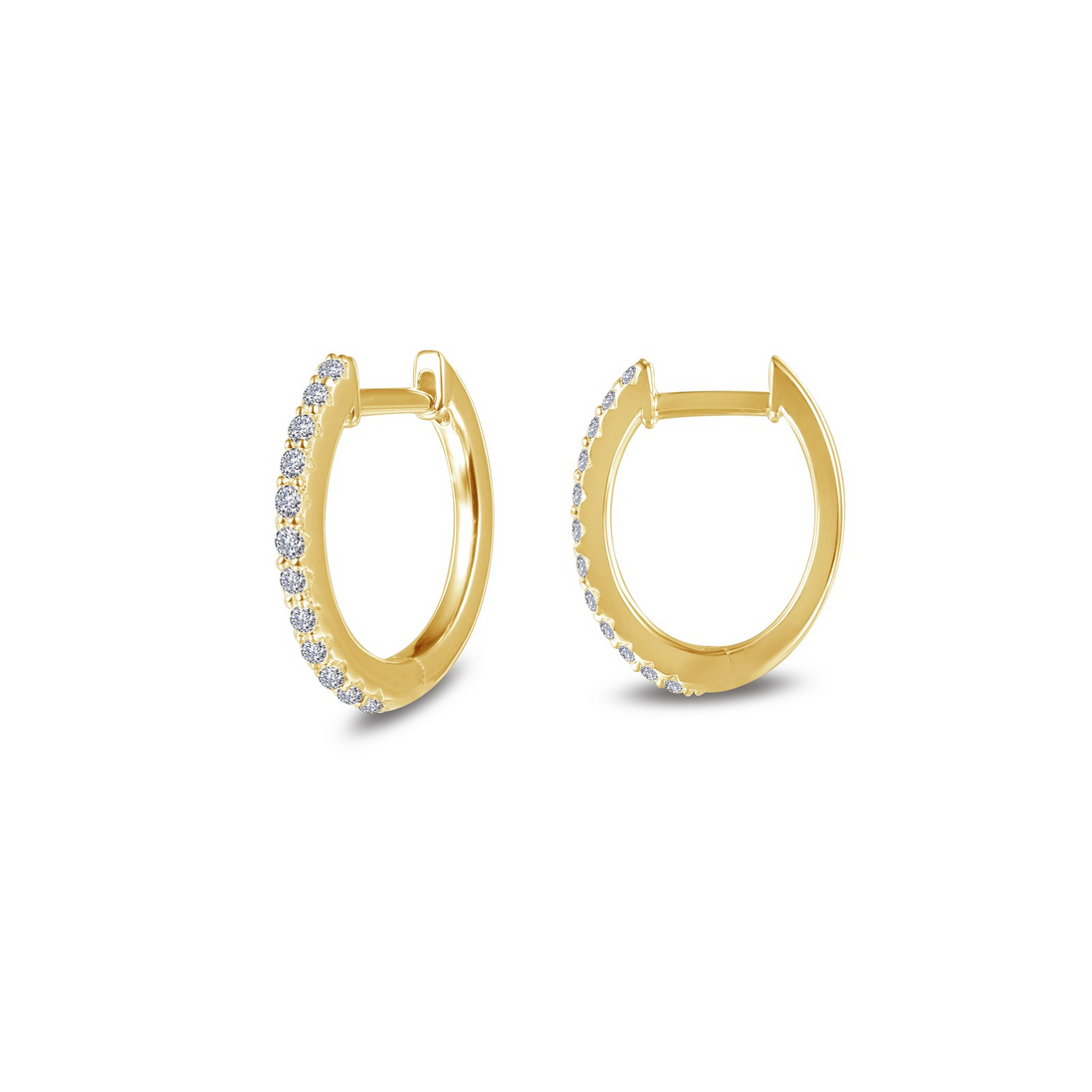 Lafonn 0.24 CTW Simulated Diamond Gold Overlay Oval Huggie Hoop Earrings