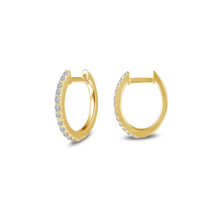 Lafonn 0.24 CTW Simulated Diamond Gold Overlay Oval Huggie Hoop Earrings