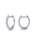 LaFonn 0.24 CTW Simulated Diamond Oval Huggie Hoop Earrings