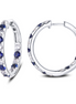 Lafonn 3.52 CTW Simulated Diamond and Sapphire Inside Out Hoop Earrings