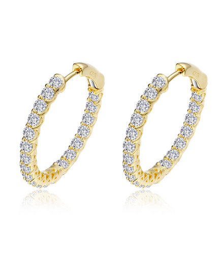 LaFonn 2.00 CTW Simulated Diamond Inside/Out Round Hoop Earrings