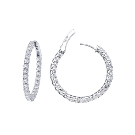 LaFonn Simulated Diamond Inside Out Hoop Earrings