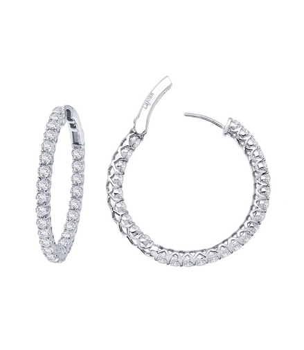 LaFonn Simulated Diamond Inside Out Hoop Earrings