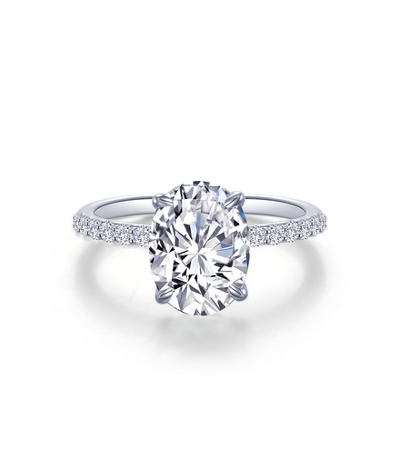 LaFonn 3 CTW Simulated Diamond Oval Solitaire Engagement Ring Size 7