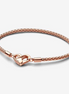 Pandora Moments Iconic Heart Clasp Studded Chain Bracelet Size 17