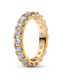 PandoraTimeless 14K Gold-Plated Sparkling Row Eternity Ring Size 7.5
