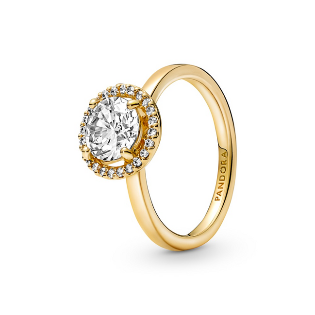 Pandora Timeless Sparkling Round Halo Ring Size 6