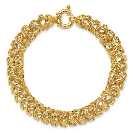 Ladies 14K Yellow Gold Polished Woven Link Bracelet
