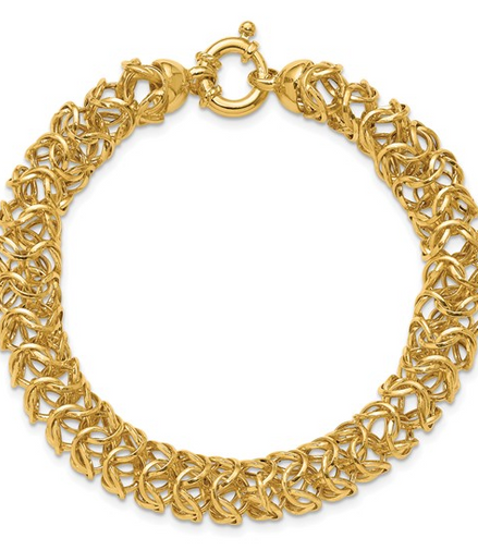 Ladies 14K Yellow Gold Polished Woven Link Bracelet