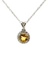Ladies 14K White Gold Citrine And Diamond Necklace
