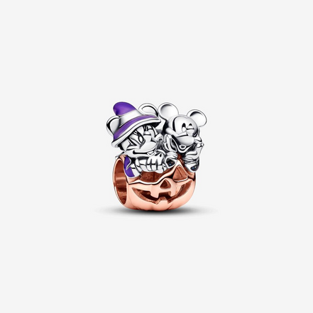 Disney Pandora Mickey Mouse & Minnie Mouse Halloween Pumpkin Charm