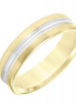 Men's 14K Two Toned Beveled Edge Wedding Band
