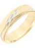 Men's 14k Yellow Gold Engraved Swiss Cut Wedding Band