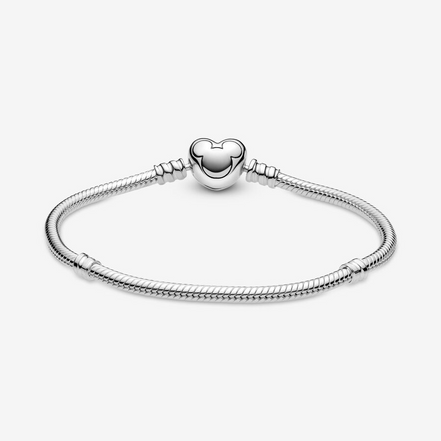 Pandora Disney Mickey Mouse Heart Clasp Snake Chain Bracelet Size Size 20