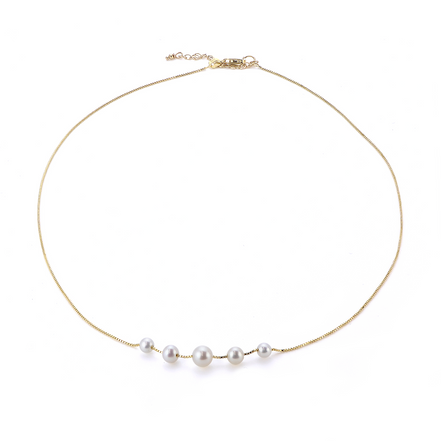 14k Yellow Gold and Pearl Necklace