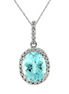 Blue Topaz and Diamond Pendant Necklace