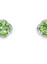 Royal Jewelry 14K White Gold Peridot Earrings