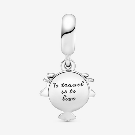 Panodra Moments "To Travel Is To Live" Propeller Plane Dangle Charm