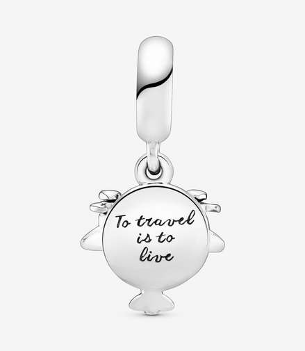 Panodra Moments "To Travel Is To Live" Propeller Plane Dangle Charm