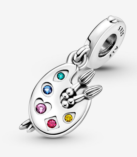 Panodra Moments Silver Artist's Palette Dangle Charm