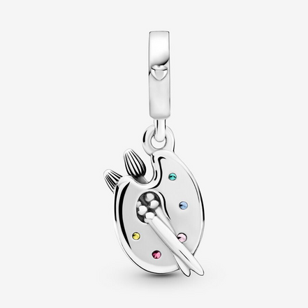 Panodra Moments Silver Artist's Palette Dangle Charm