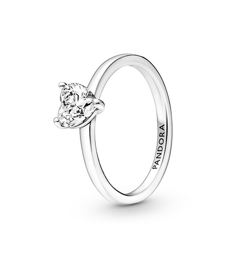 Pandora Timeless Sparkling Heart Solitaire Ring Size 7