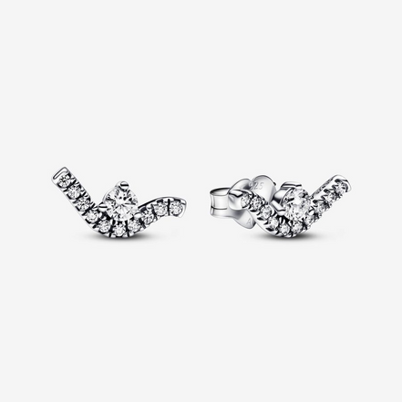 Pandora Moments Sparkling Wave Stud Earrings