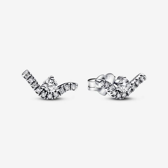 Pandora Moments Sparkling Wave Stud Earrings