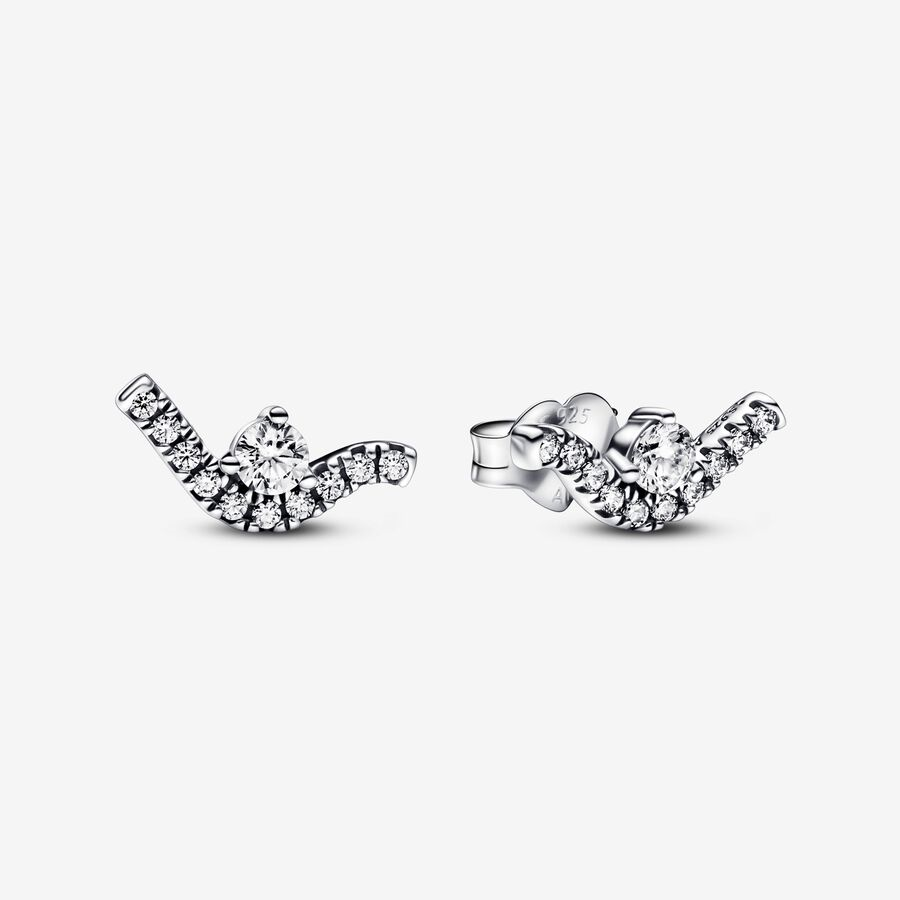 Pandora Moments Sparkling Wave Stud Earrings