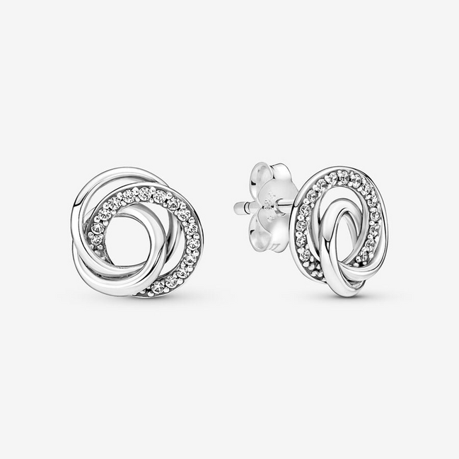 Pandoa Moments Family Always Encircled Stud Earrings