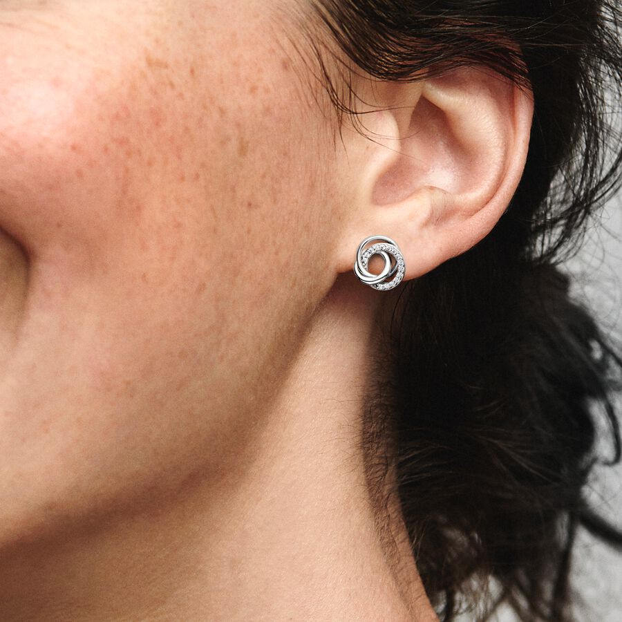Pandoa Moments Family Always Encircled Stud Earrings
